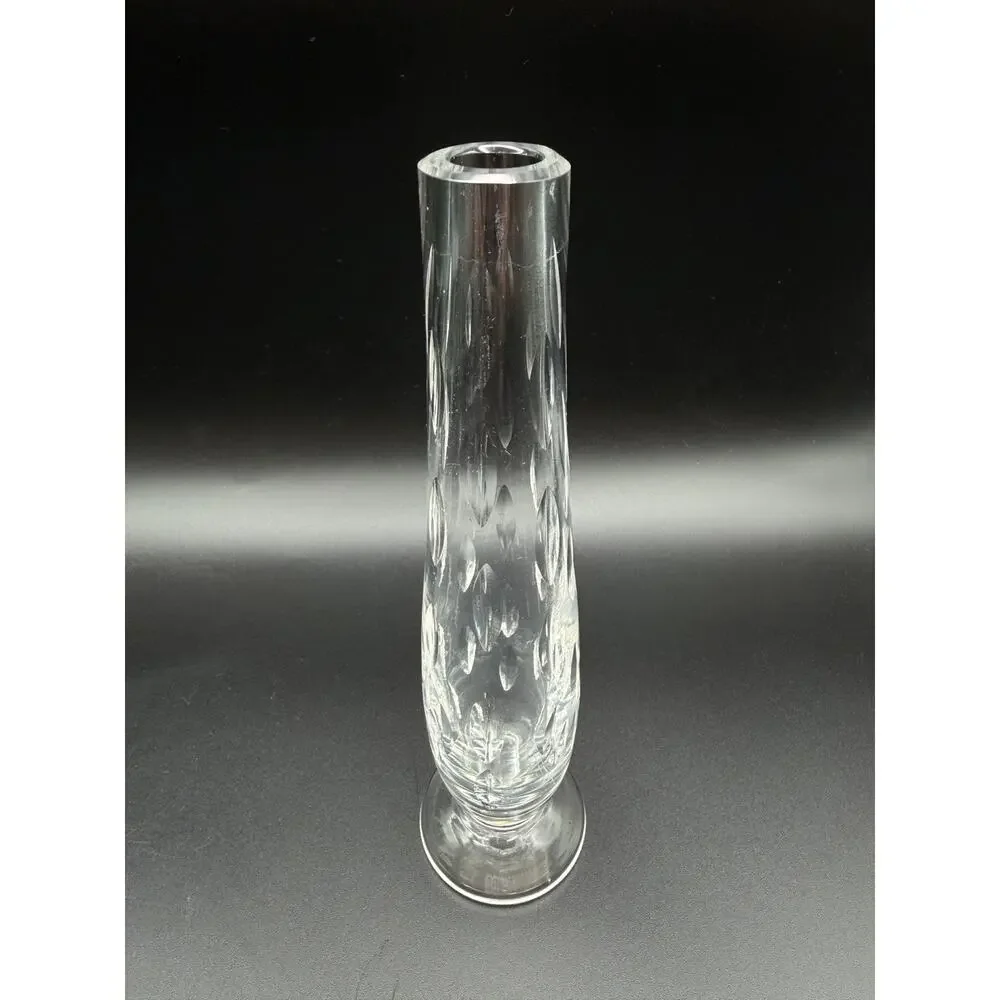 Waterford Crystal Arden Enis Pattern Tear Drop Bud Vase 7” Made in Ireland